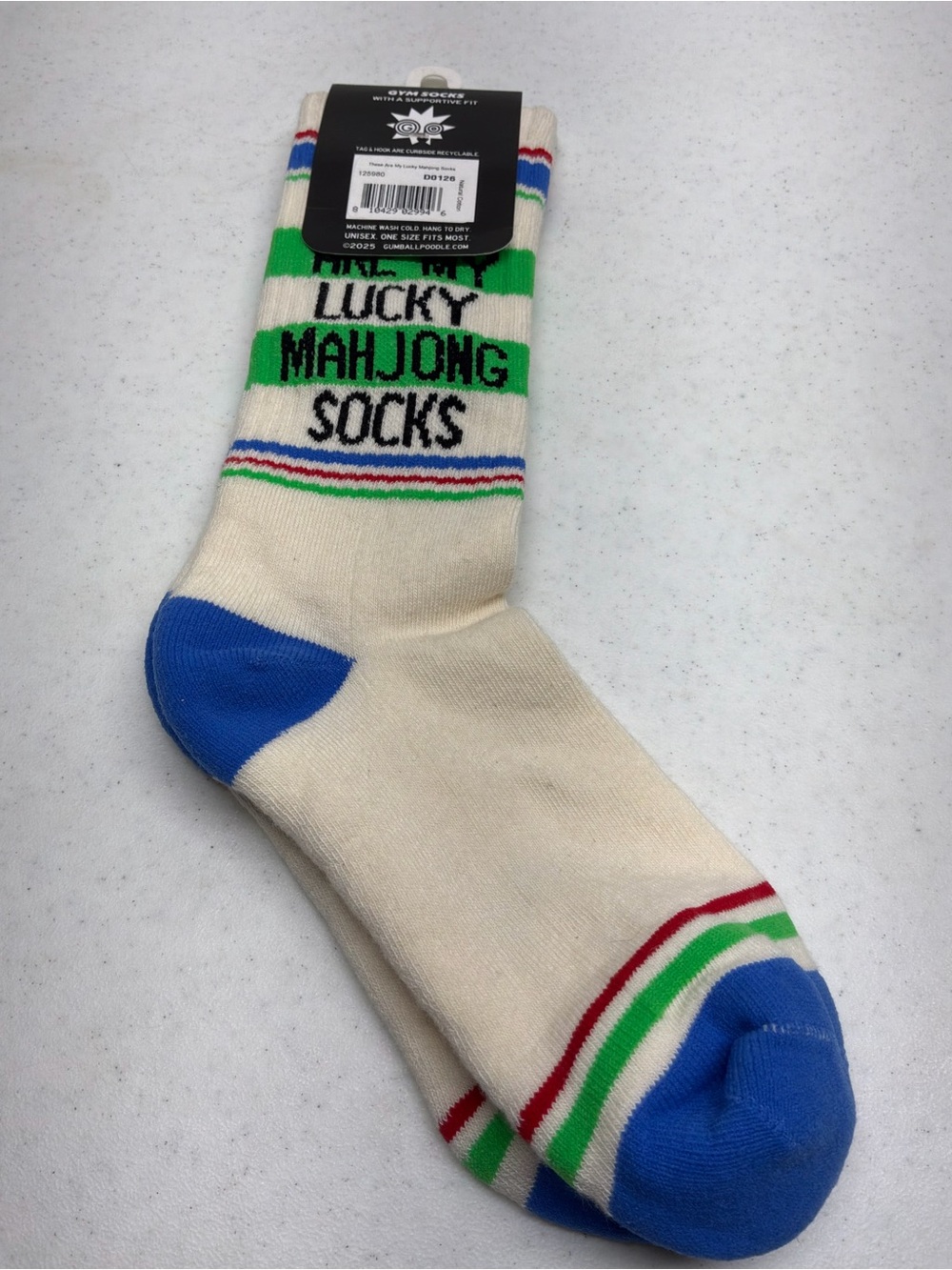 My Lucky Mah Jong Socks Blue /White/Green One Size Fits Most